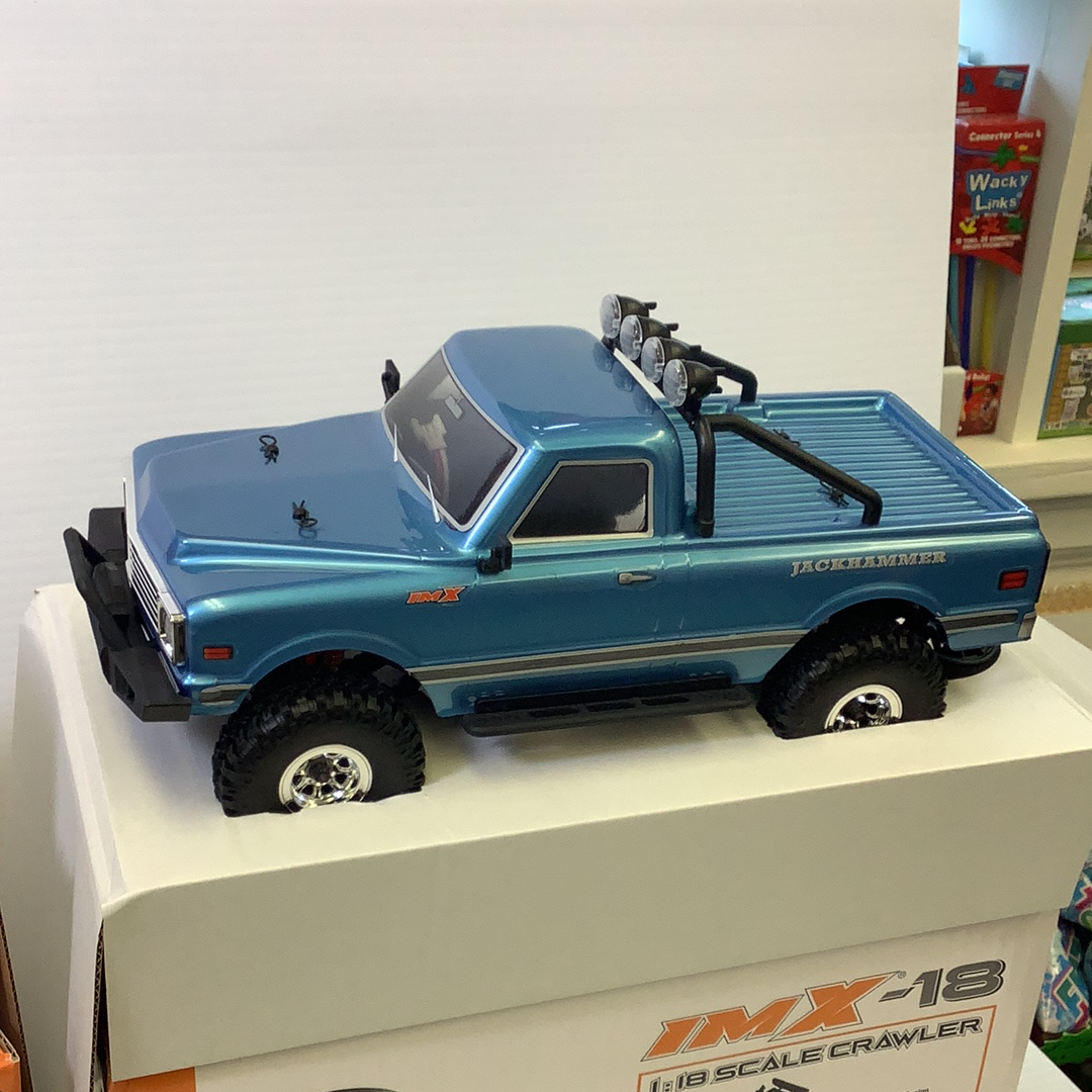 Blue scale crawler truck with off-road tires and winch mount for IMX IMX25000