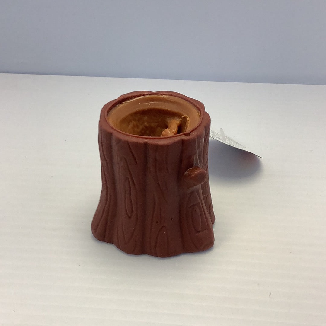 Brown, carved candle holder resembling a small tree stump for BVP 88643
