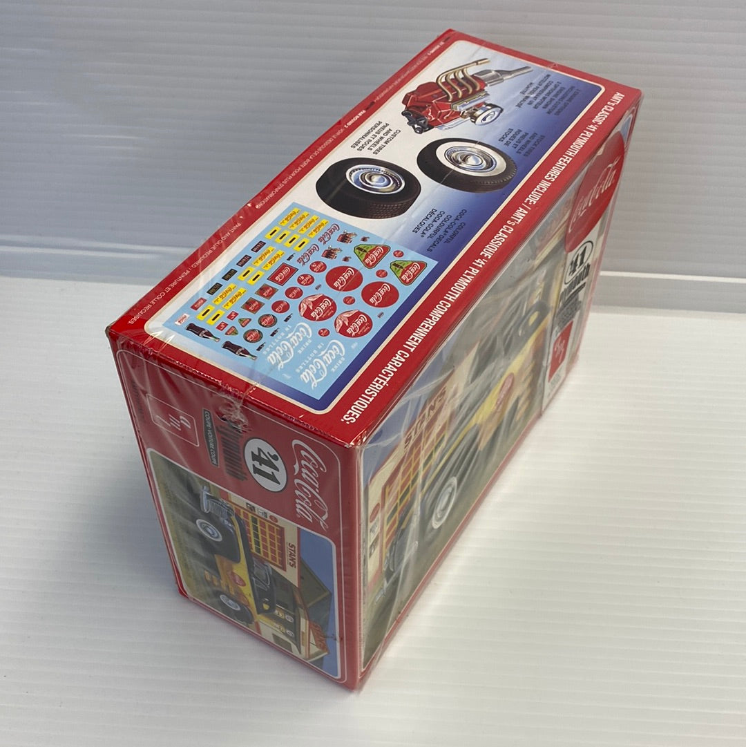 Model kit box for 1941 Plymouth Coupe, featuring Coca-Cola branding for AMT Models AMT1197