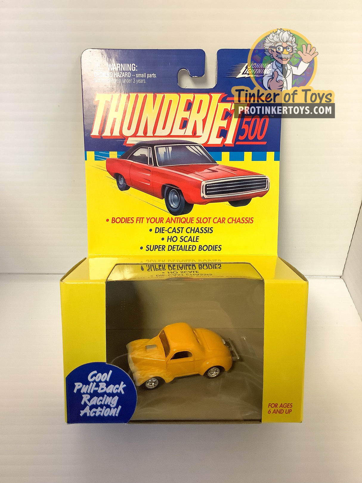 Willys Gasser | 39301 | Pull Back Thunderjets-American Line-K-Willys Gasser | Yellow-ProTinkerToys