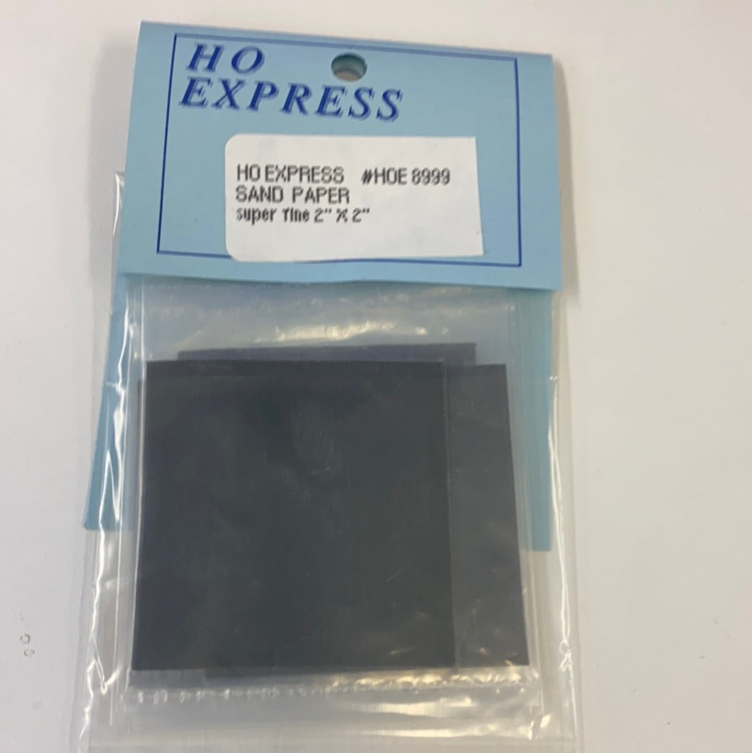 Pack of 6 super fine 2"x2" sandpaper sheets for HO Express HOE8999