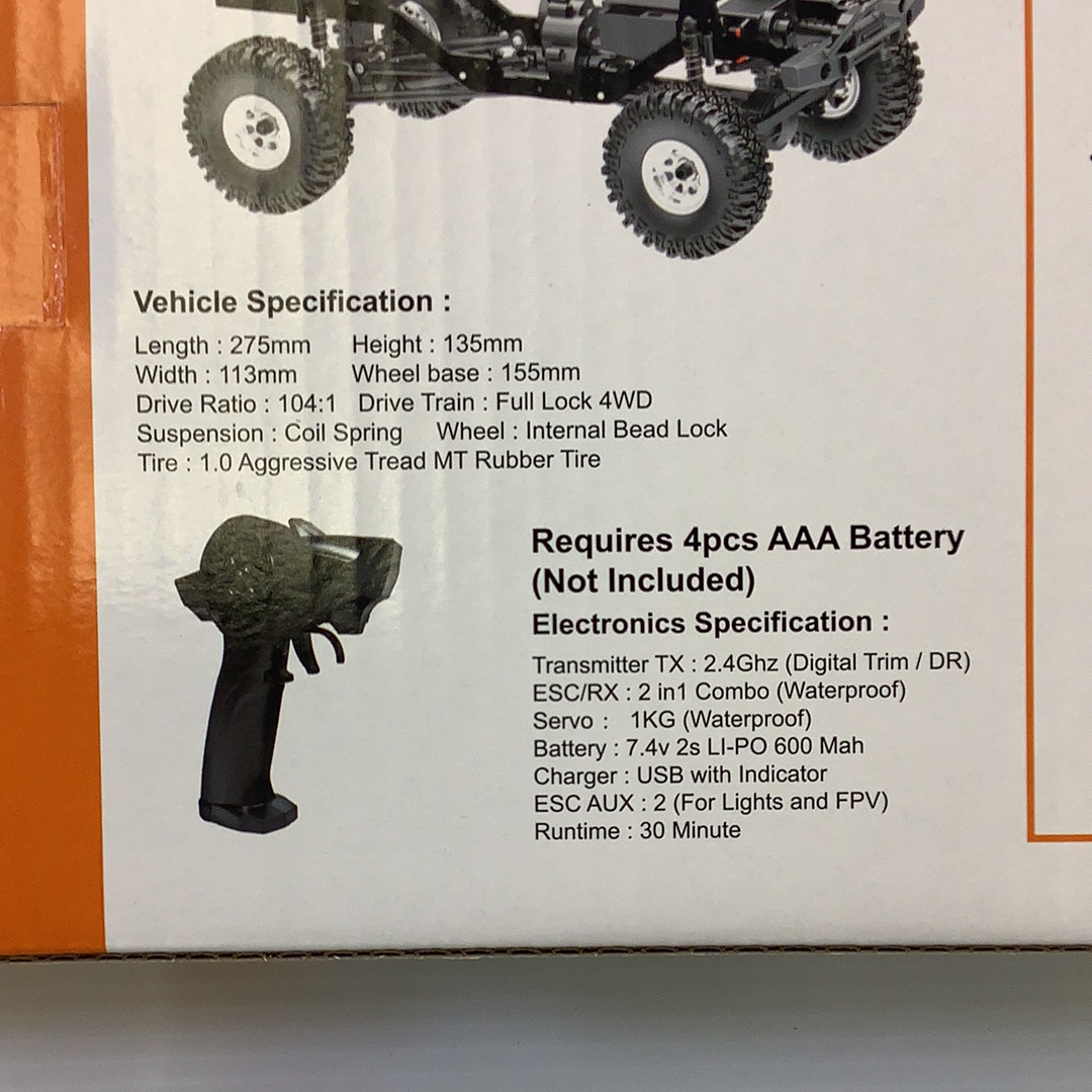 Remote-controlled crawler vehicle with off-road tires and accessories for IMX IMX25005