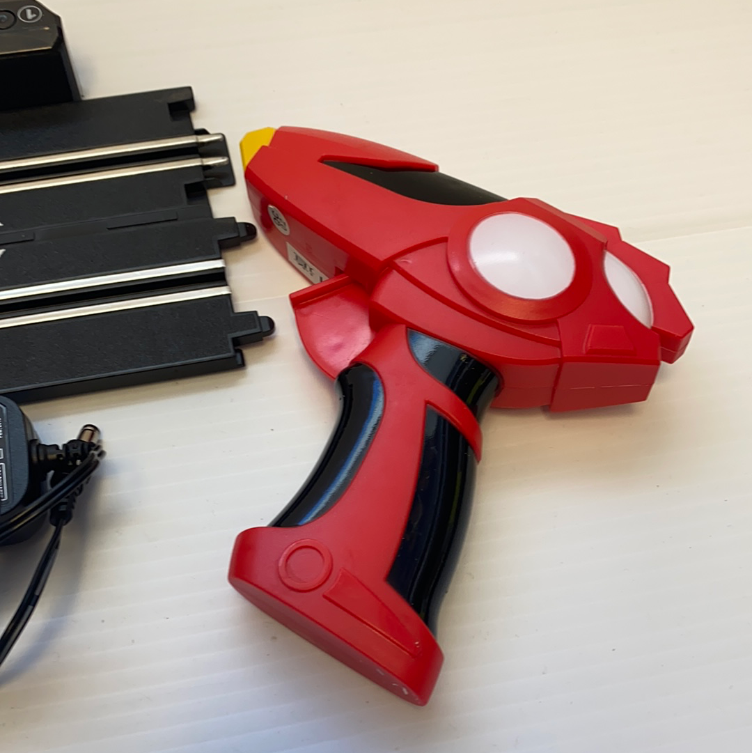 Red wireless lighting terminal with attached black accessories for Johnny Lighting JL2001