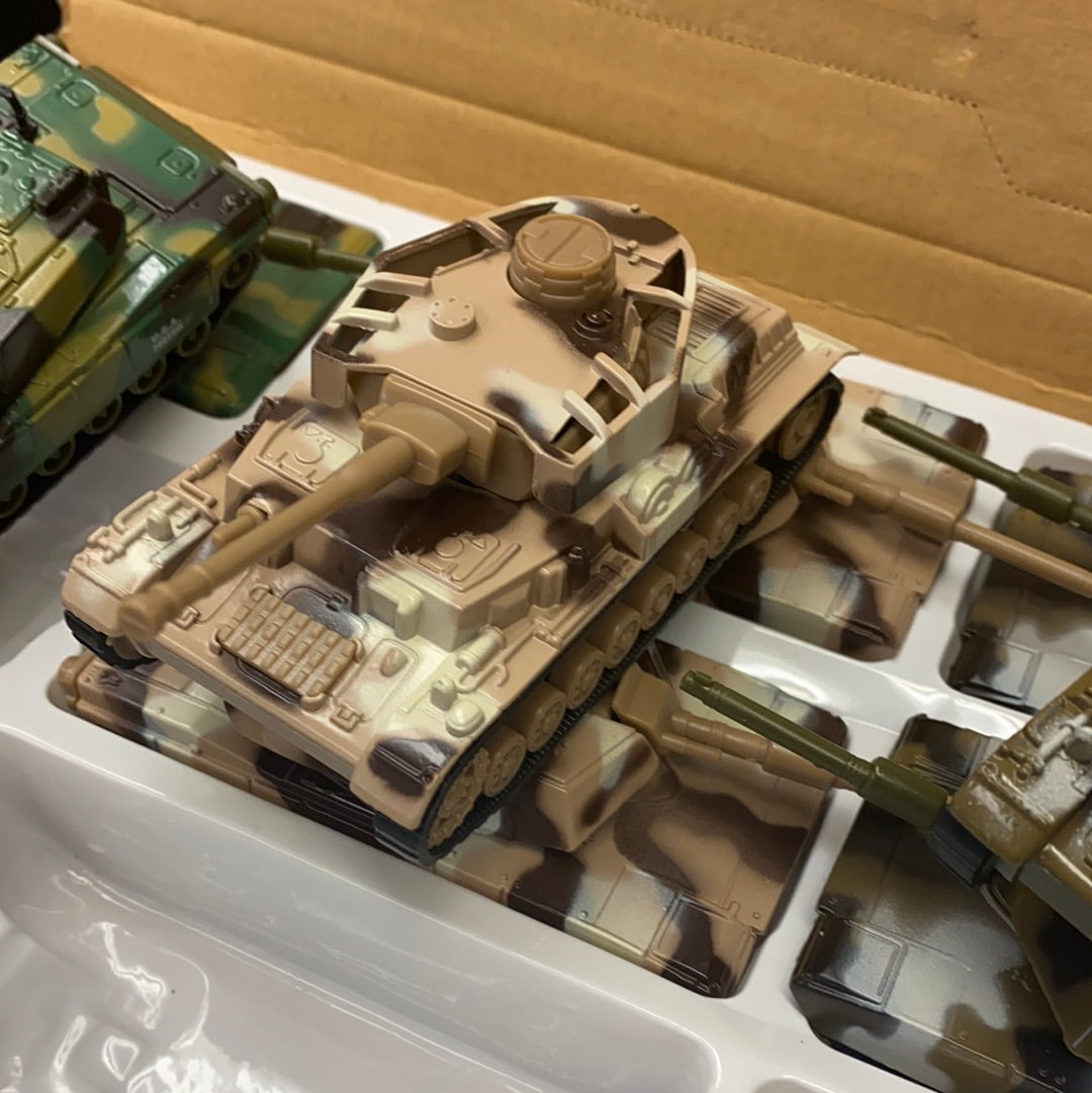 Toy tanks in various camouflage colors, ready for play for Toy Smith 2531