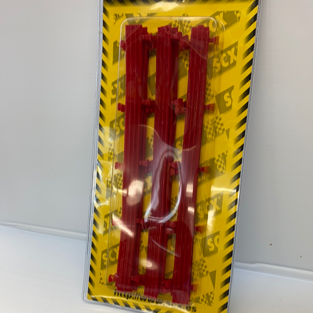Red crowd control barriers packaged in clear plastic for SCX 87970