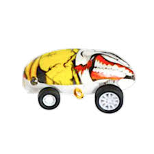 Yellow and red cosmic car toy with wheels for Spin Copter CCR001