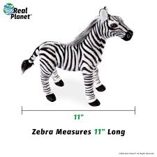 Stuffed zebra toy, measuring 11 inches long for Real Planet ZA28D