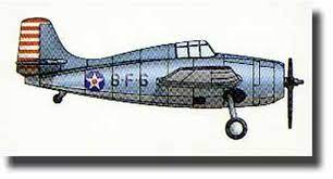 Douglas TBD-1 Devastator model kit, side view, marked "BF6" for Trumpeter 06203