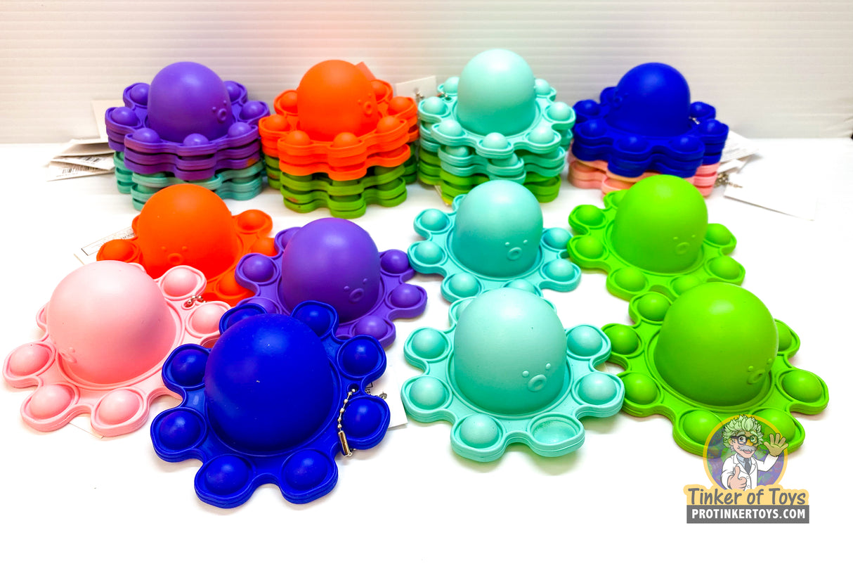 Colorful pop octopus sensory toys in various sizes and shades for BVP 88782