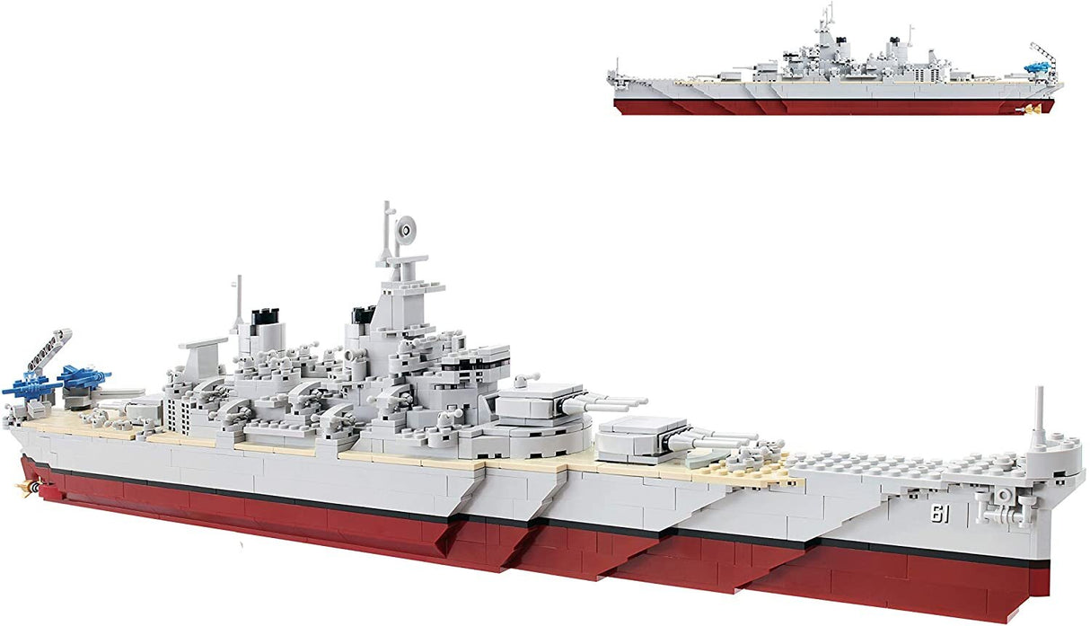 Detailed model of the Iowa Battleship BB-61, showing its impressive scale and weaponry for Oxford OXF38220
