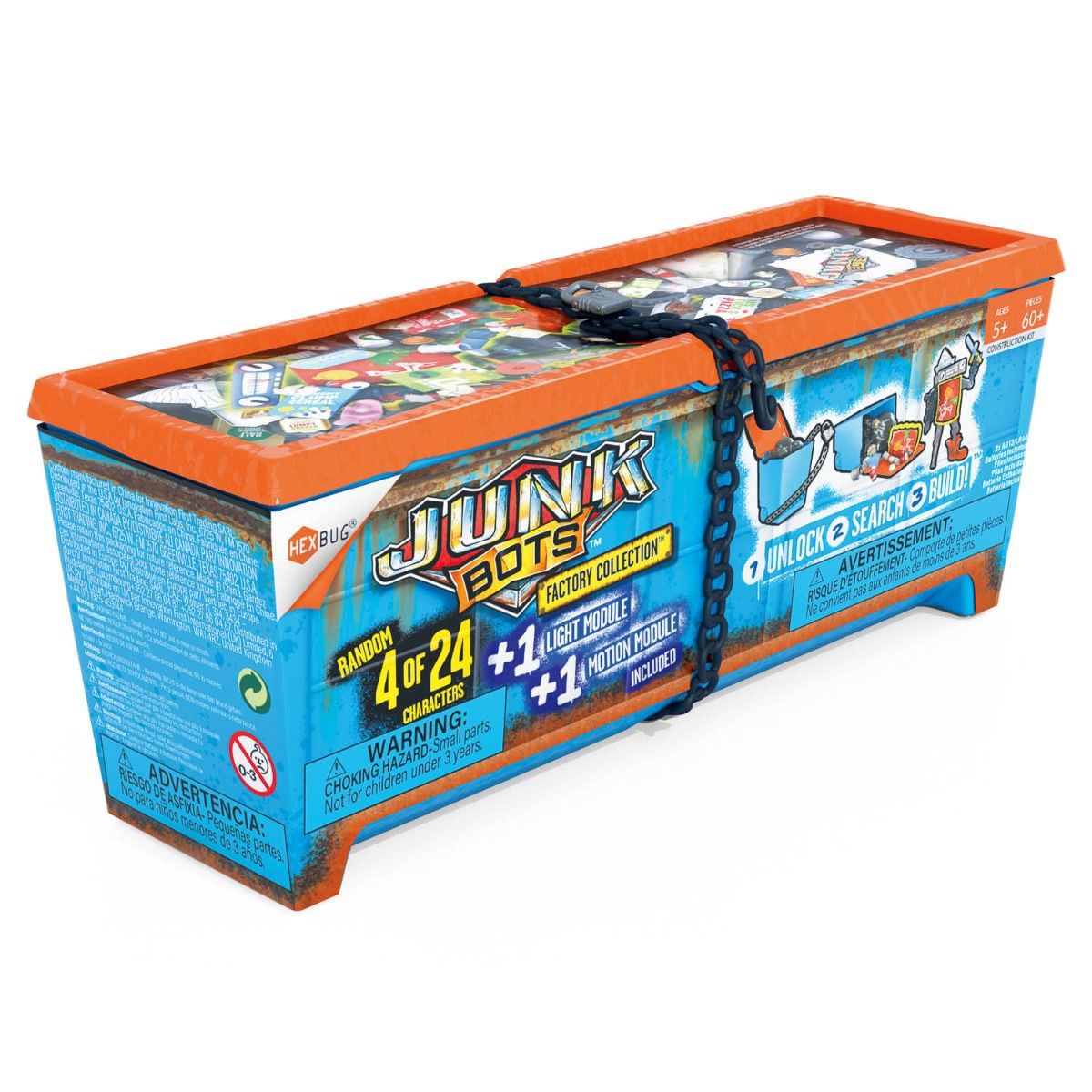 Toy set: JunkBots Factory Collection dumpster with building and search elements for HexBug 430-7680