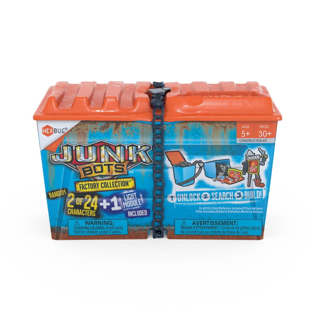 JunkBots Alley Dumpster construction kit with 24 figures and 1 light module for HexBug 430-7679