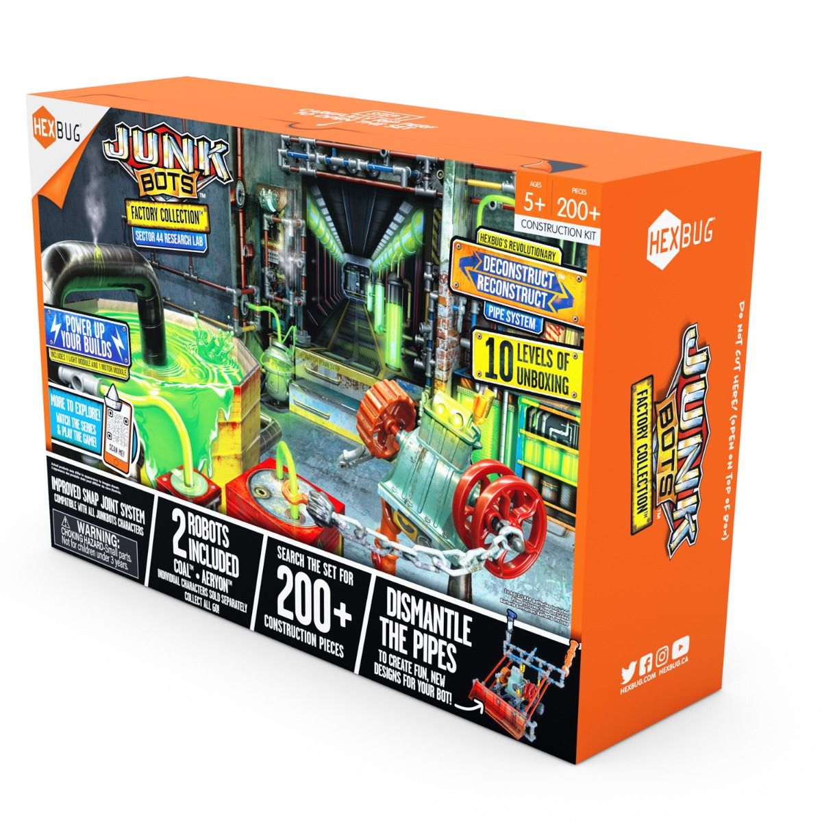 Toy building set box featuring mechanical parts for creative construction play for HexBug 430-7131