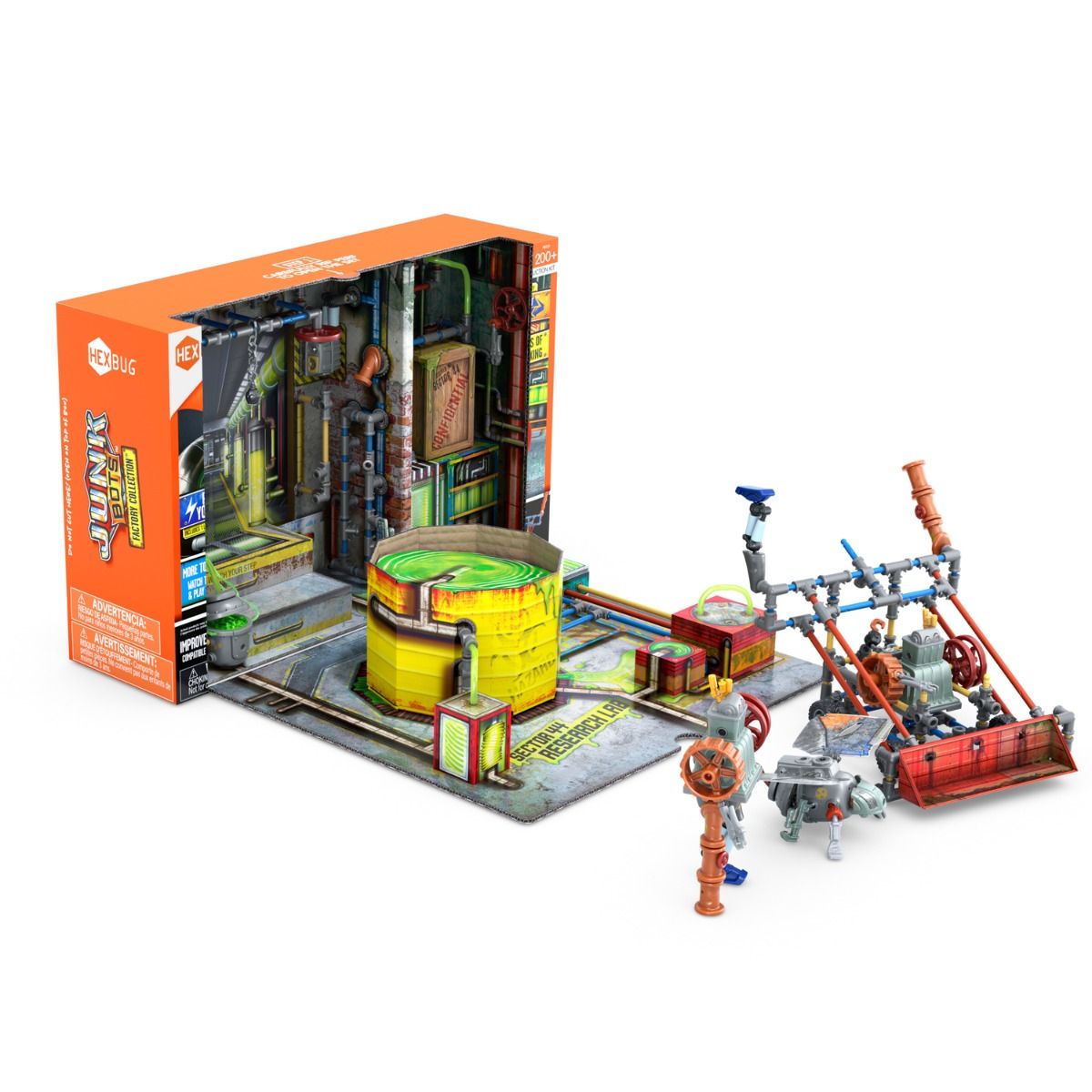 Modular sci-fi lab diorama set with robots and industrial equipment for HexBug 430-7131