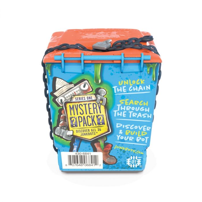 Toy bin set for building robots, featuring mystery packs and action theme for HexBug 430-6841