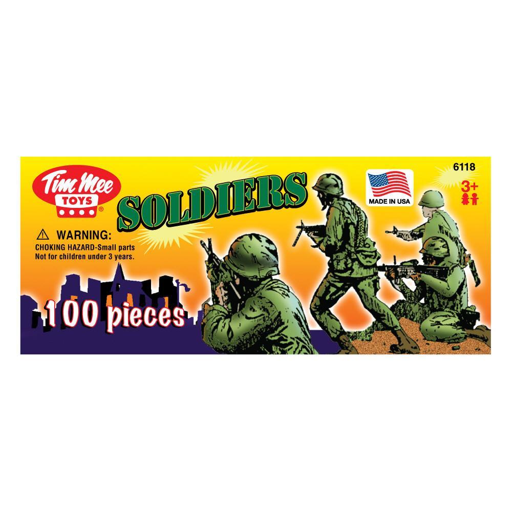 Soldier toy set: 100 pieces in green and tan colors for Tim Mee 06118