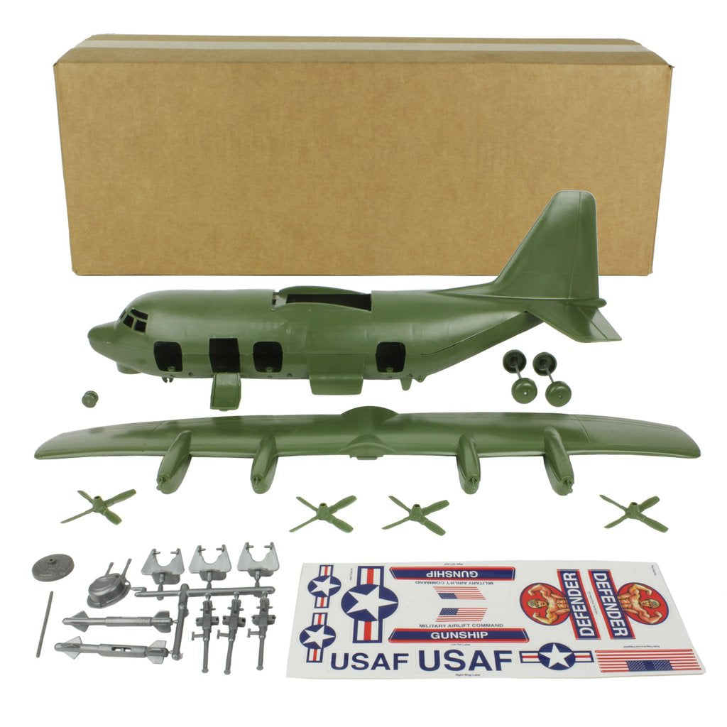 Green C130 gunship playset with accessories and US Army men playset for Tim Mee 62750