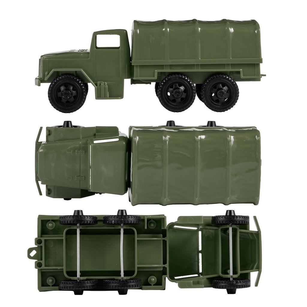 Olive green scale model set: truck, cargo box, and equipment for Tim Mee 07493