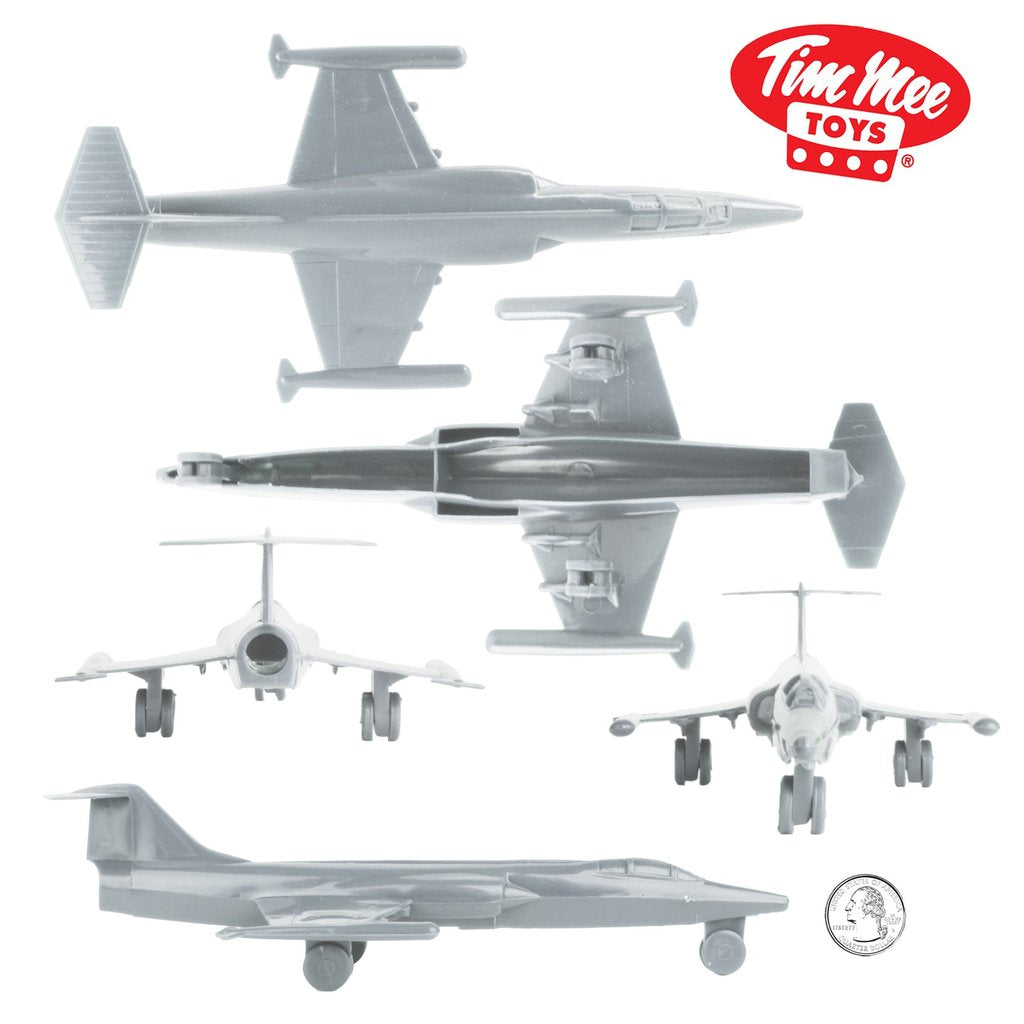 Assortment of light grey, vintage fighter jet model kits for building for Tim Mee 62163