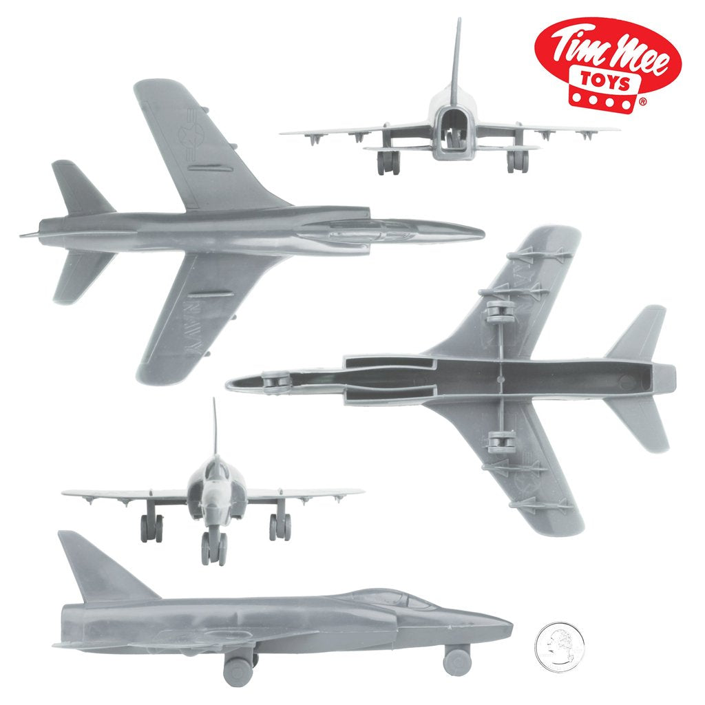 Assortment of light grey, vintage fighter jet model kits for Tim Mee 62163
