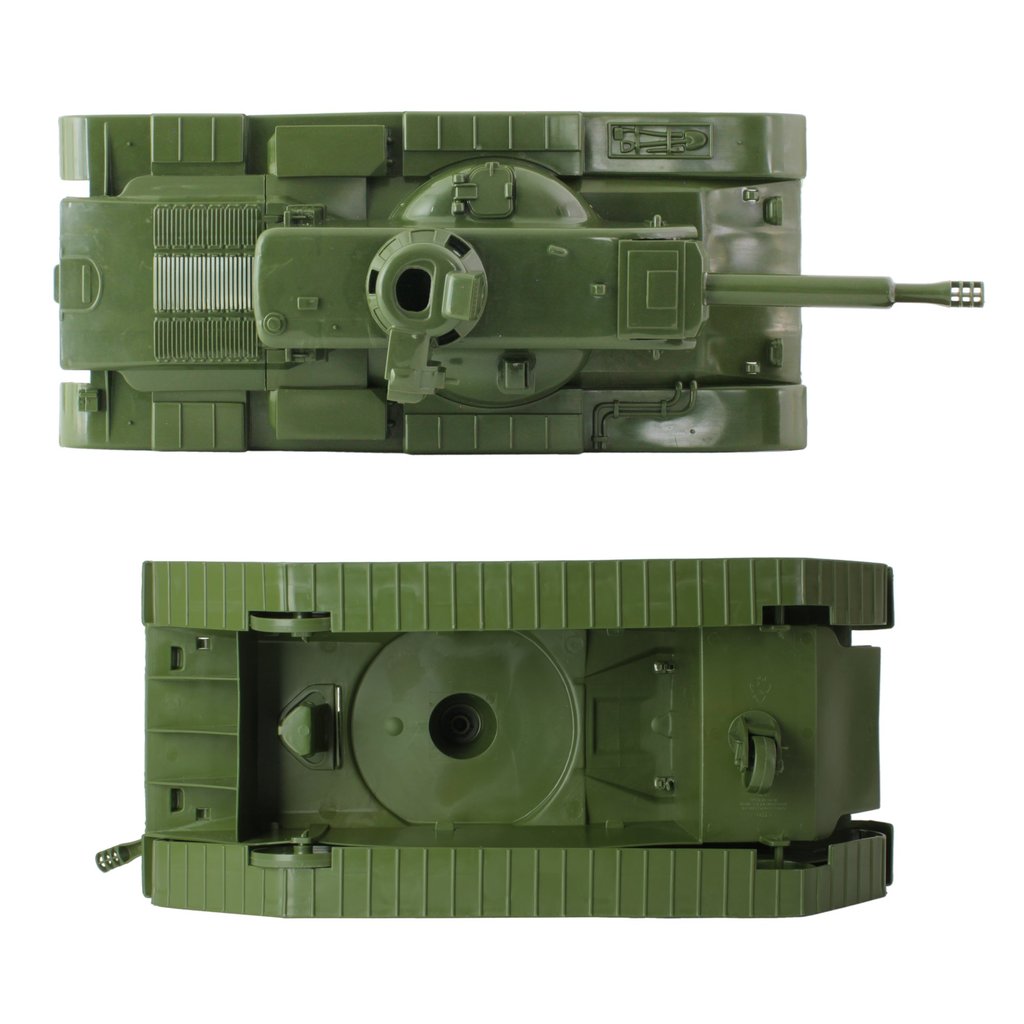 Olive green M60A2 tank model viewed from top and side for Tim Mee 74211
