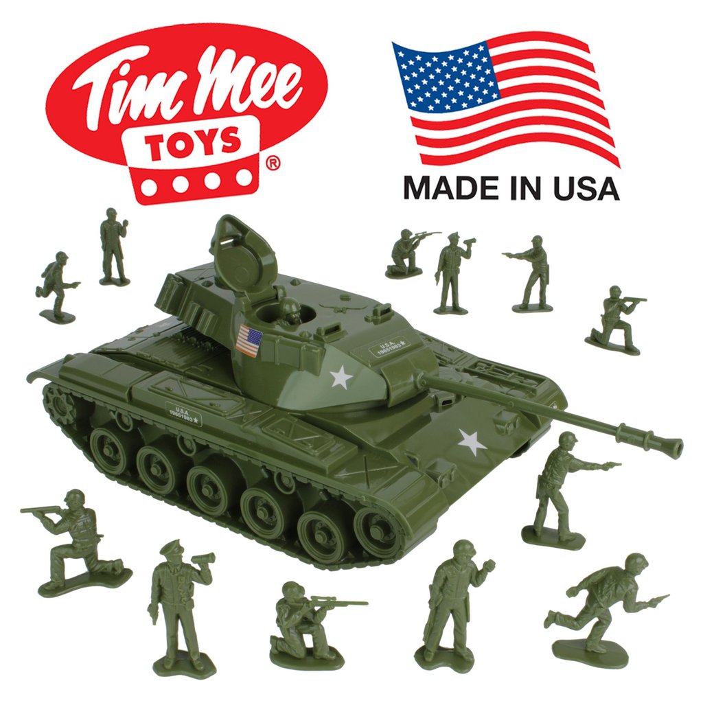 Playset with M41 tank and miniature soldier figures for Tim Mee 17520