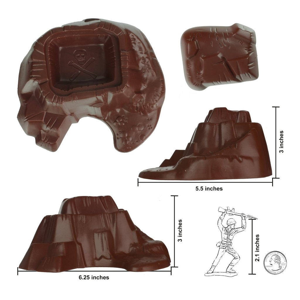 Terrain pieces for boat battle: various brown, volcano-like shapes for Tim Mee 07700