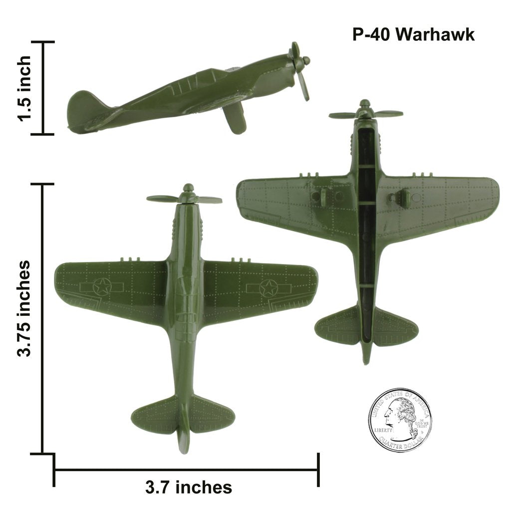 Scale diagram showing dimensions for P-40 Warhawk model planes for Tim Mee 06121