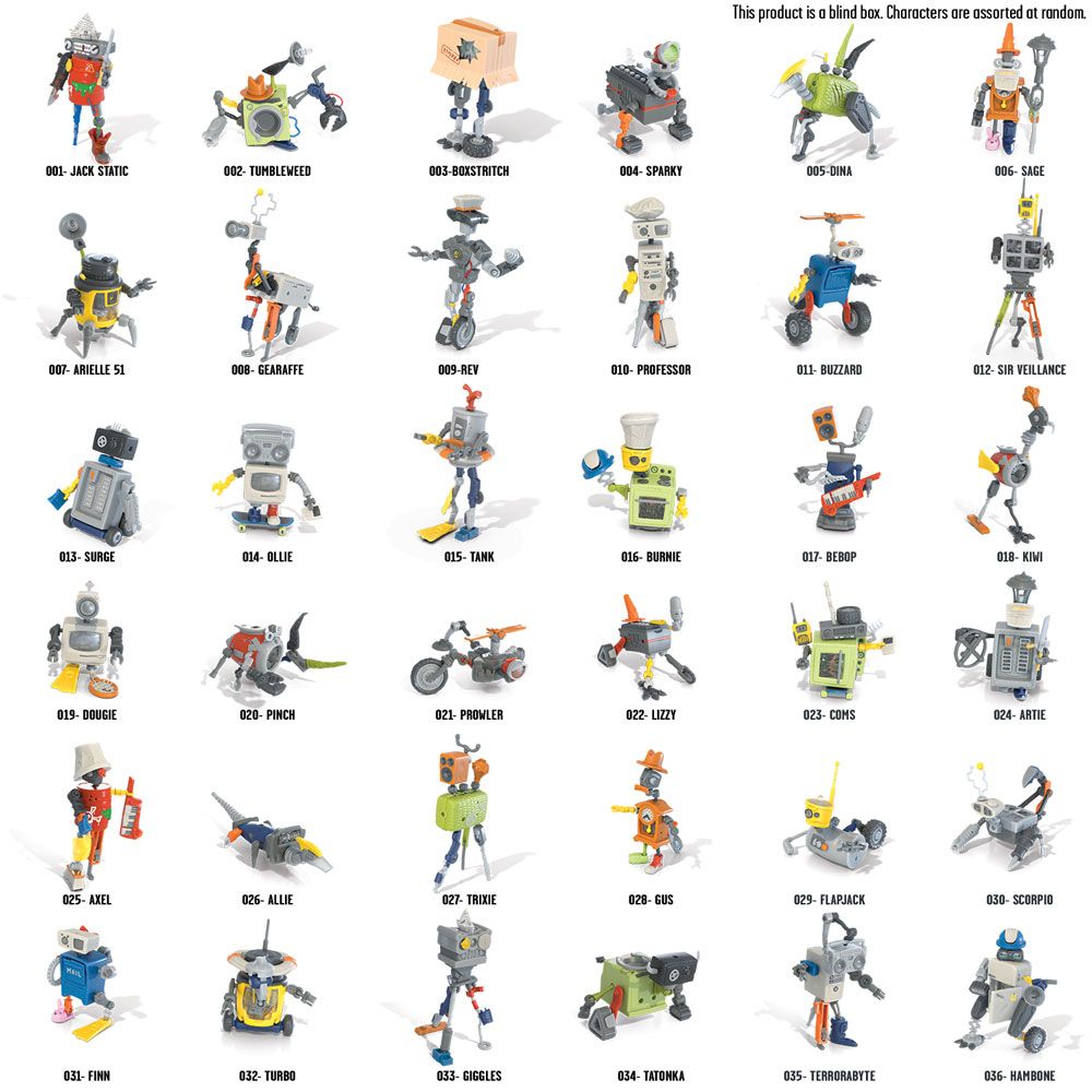 Assortment of JunkBots characters for industrial dumpster play for HexBug 430-6843
