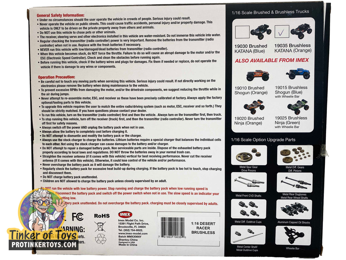 Katana Desert Truck brushless details and components for IMEX IMX19035
