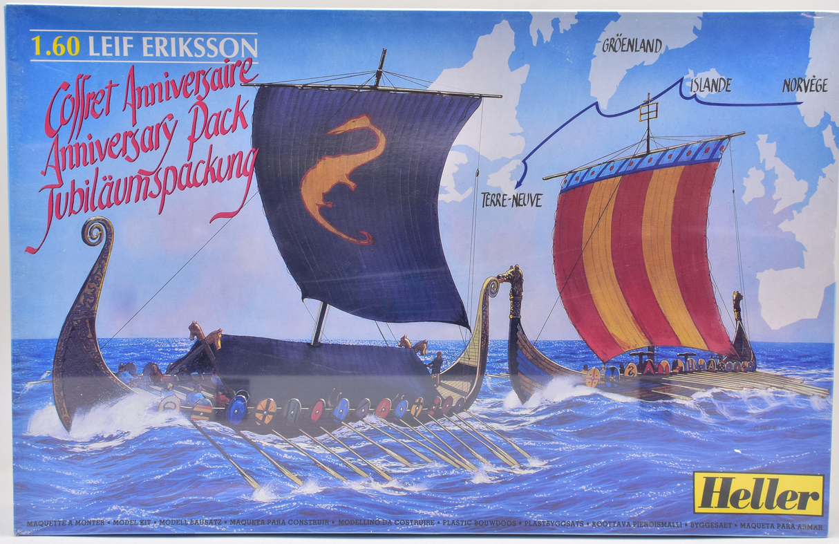 Model set: Viking longships sailing on the open sea for Heller 80853