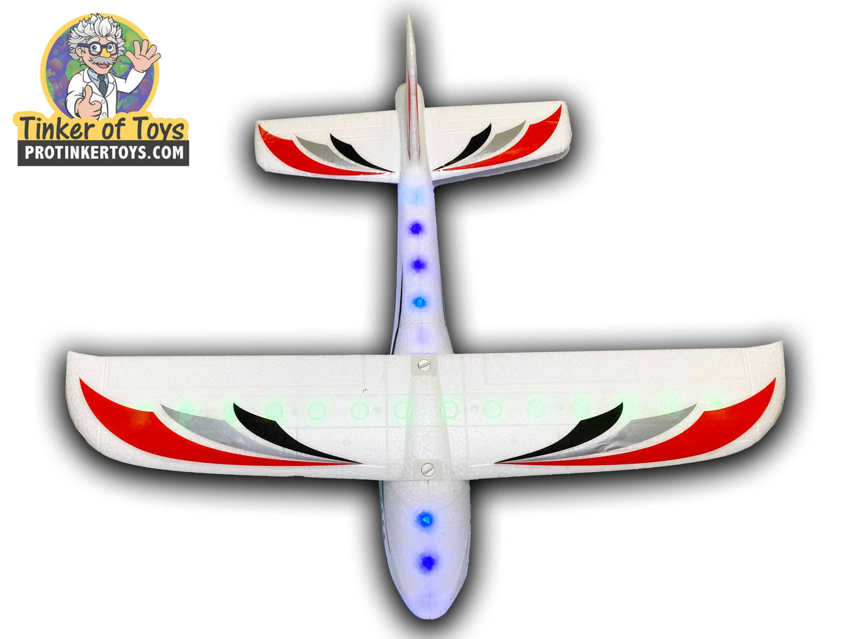 Toy airplane with blue glowing lights on the fuselage for Firefox Toys FF96321