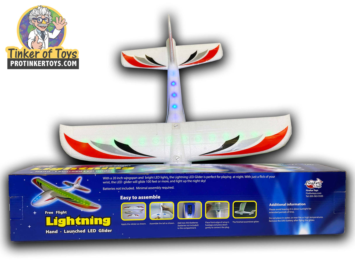 DIY LED glider kit for fun, featuring assembly steps and instructions for Firefox Toys FF96321