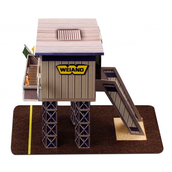 Model kit of a marshalling tower with stairs and platform on a base for Innovative Hobby Supply BK6429