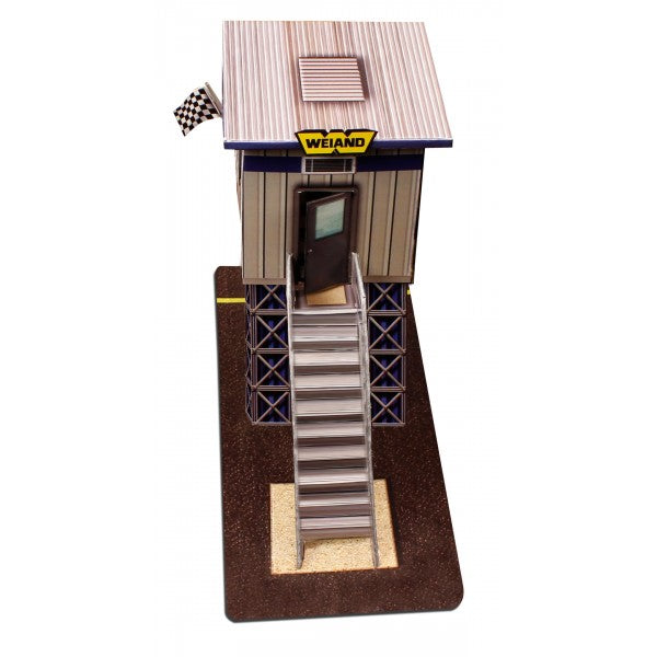 Model kit of a marshalling tower with stairs and platform for Innovative Hobby Supply BK6429, rear view