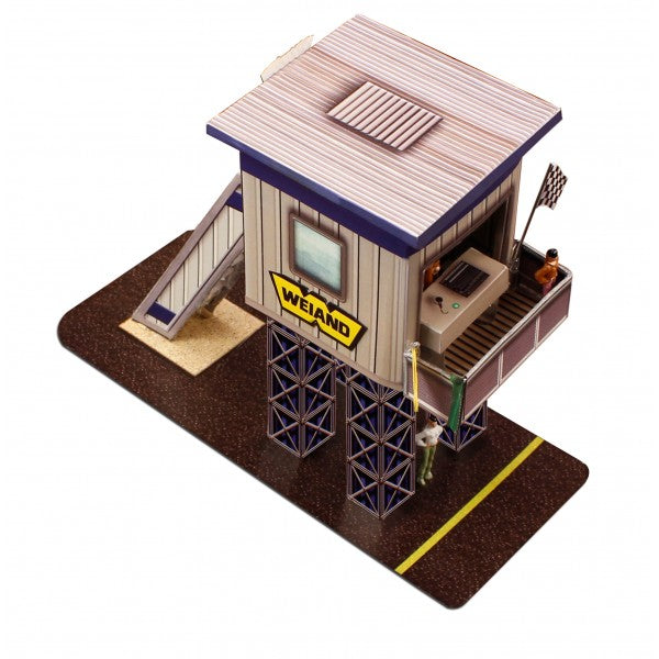 Model kit of a marshalling tower with stairs and platform for Innovative Hobby Supply BK6429, side view