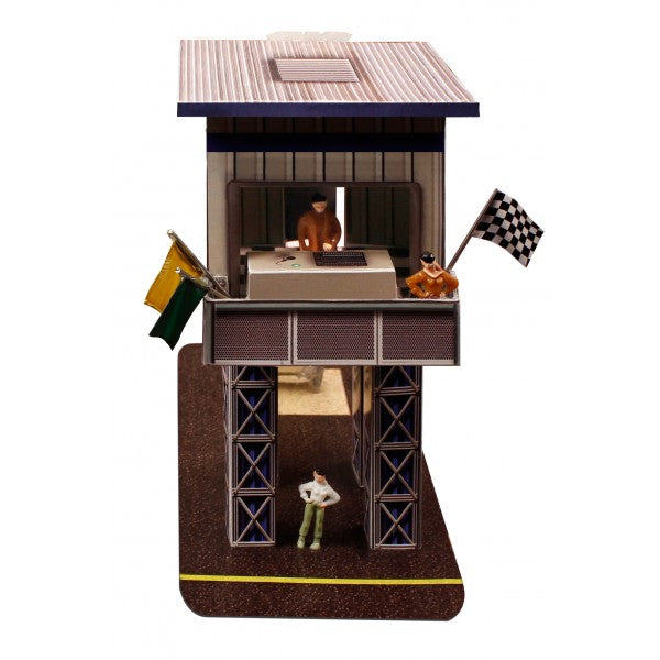 Model kit of a marshalling tower with figures and flags for Innovative Hobby Supply BK6429