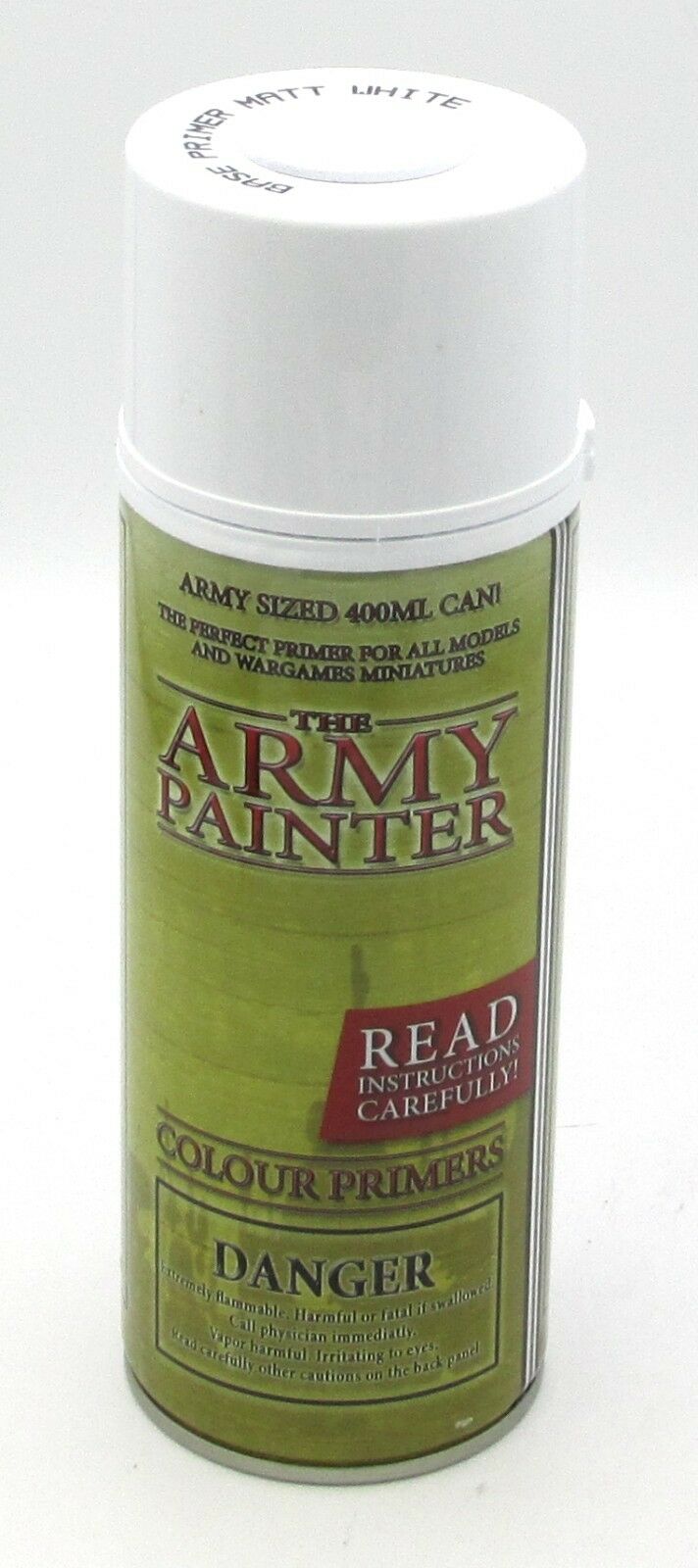 Matte white spray paint can for model priming for The Army Painter CP3002