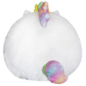 Soft, white unicorn plush toy with rainbow horn and tail for Squishable 104967