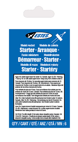Multi-language starter set for model rockets for Estes 2302, front view