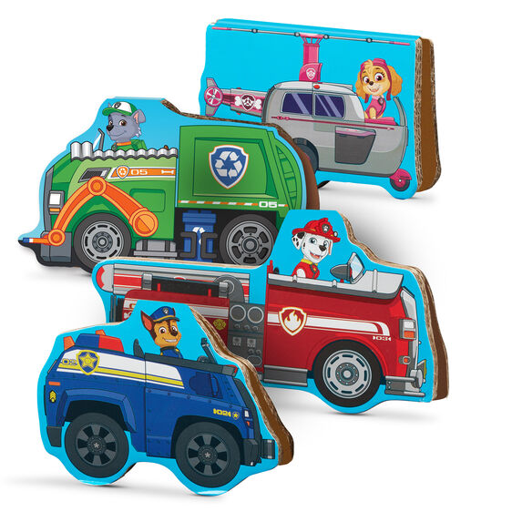 Paw Patrol jumbo cardboard blocks featuring various rescue vehicles for Melissa and Doug 33277
