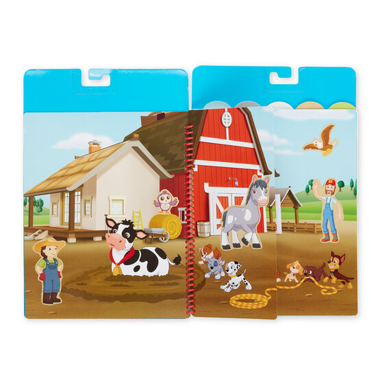 Paw Patrol sticker flip-flap pad featuring Adventure Bay characters and scenes for Melissa and Doug 33254, front view
