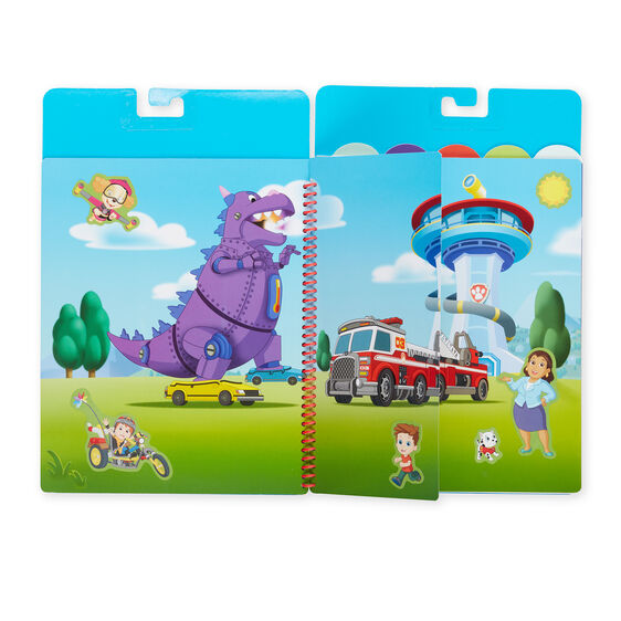 Stickers and flip-flap pad featuring Paw Patrol characters and rescue vehicles for Melissa and Doug 33255