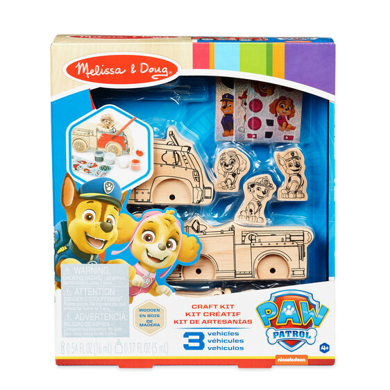 Wooden craft kit with Paw Patrol vehicles for kids for Melissa and Doug 33266