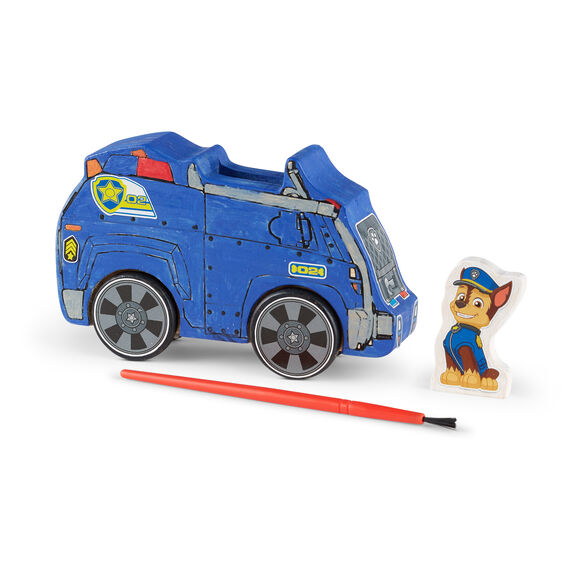 Blue wooden rescue vehicle craft kit with figure and tool for Melissa and Doug 33266