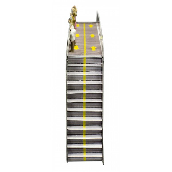 Model kit of a pedestrian bridge with stairs and figures for Innovative Hobby Supply BK6428