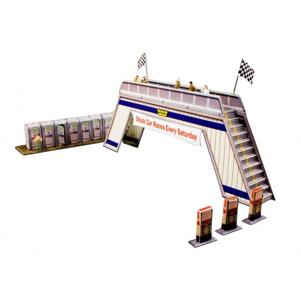Model kit of a pedestrian bridge with a station entrance for Innovative Hobby Supply BK6428