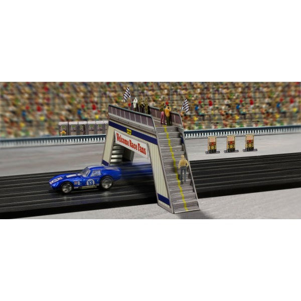 Model kit of a welcome pedestrian bridge at a race track for Innovative Hobby Supply BK6428