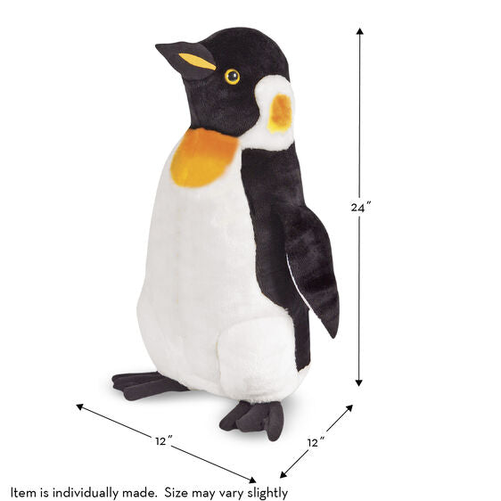 Plush toy penguin standing with black and white body for Melissa and Doug 2122