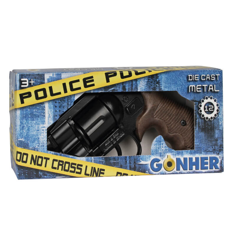 Police Snub Nose Revolver 12 Shot Cap Gun - Black | 38/6 | Gonher